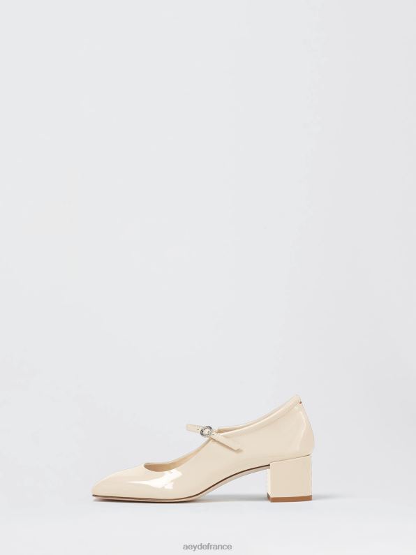 Aeyde une ligne brevet crémeux R4DZ2208 chaussure