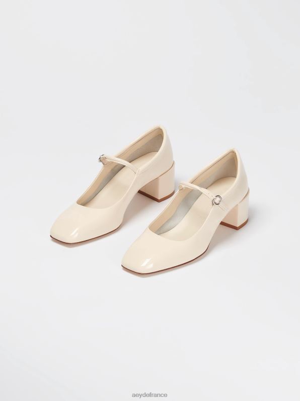 Aeyde une ligne brevet crémeux R4DZ2208 chaussure