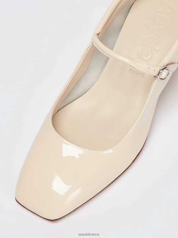 Aeyde une ligne brevet crémeux R4DZ2208 chaussure