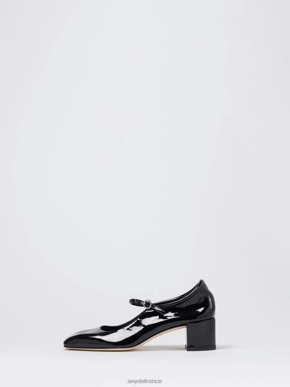 Aeyde une ligne vernis noir R4DZ2204 chaussure