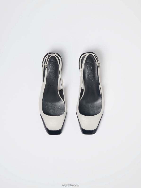 Aeyde auguste craie/nappa noir/vernis R4DZ2188 chaussure