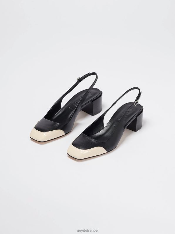 Aeyde auguste noir/nappa crème/verni R4DZ2187 chaussure