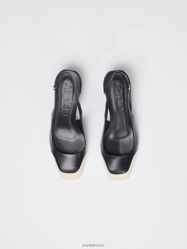 Aeyde auguste noir/nappa crème/verni R4DZ2187 chaussure