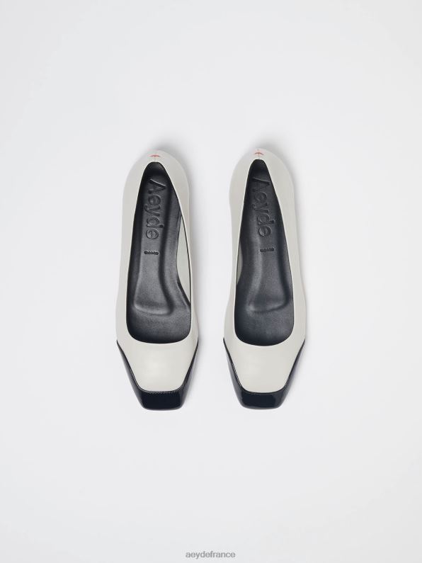 Aeyde iris craie/nappa noir/vernis R4DZ2185 chaussure