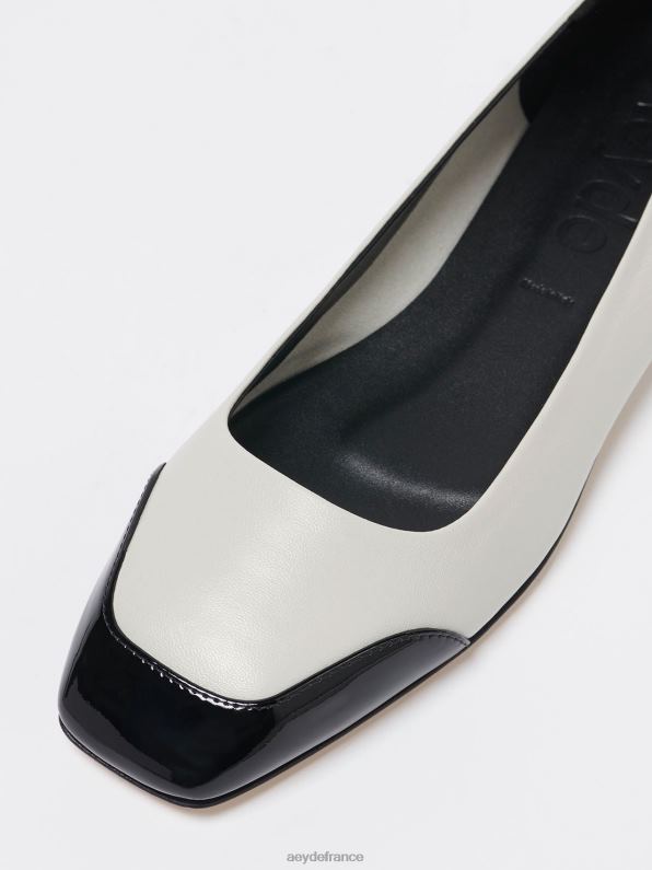 Aeyde iris craie/nappa noir/vernis R4DZ2185 chaussure