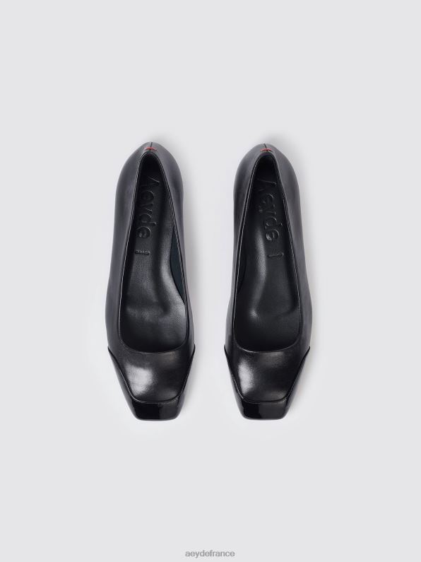 Aeyde iris nappa noir/verni R4DZ2183 chaussure