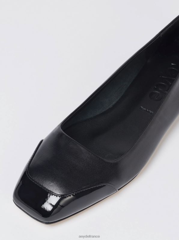 Aeyde iris nappa noir/verni R4DZ2183 chaussure
