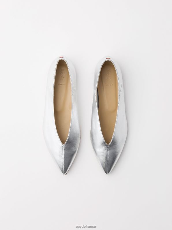Aeyde moa nappa argenté R4DZ2217 chaussure