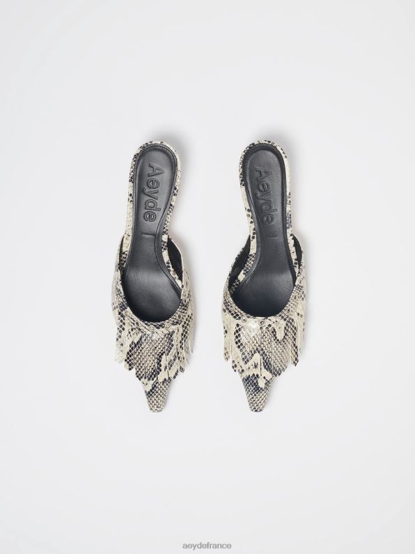 Aeyde tania serpent crémeux R4DZ299 chaussure