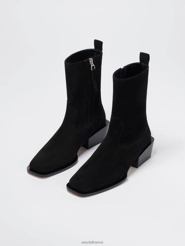 Aeyde facture Suède noir R4DZ231 chaussure