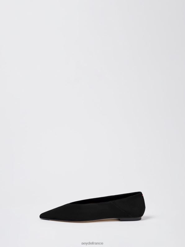Aeyde moa Suède noir R4DZ2216 chaussure
