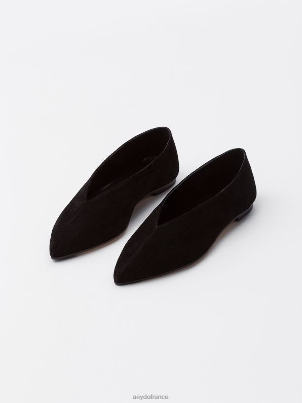 Aeyde moa Suède noir R4DZ2216 chaussure