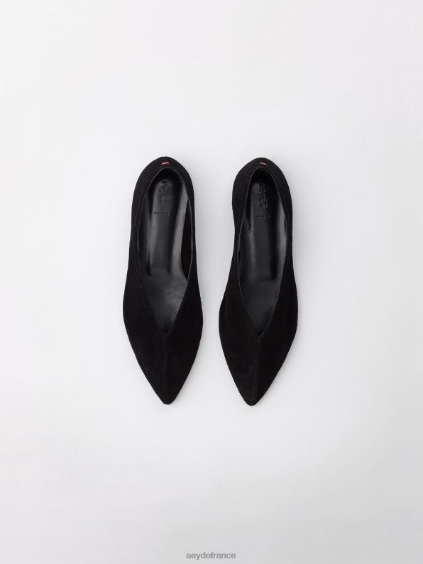 Aeyde moa Suède noir R4DZ2216 chaussure