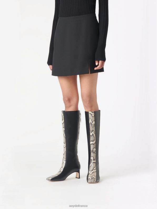 Aeyde Morgane noir/veau crème/serpent R4DZ2113 chaussure