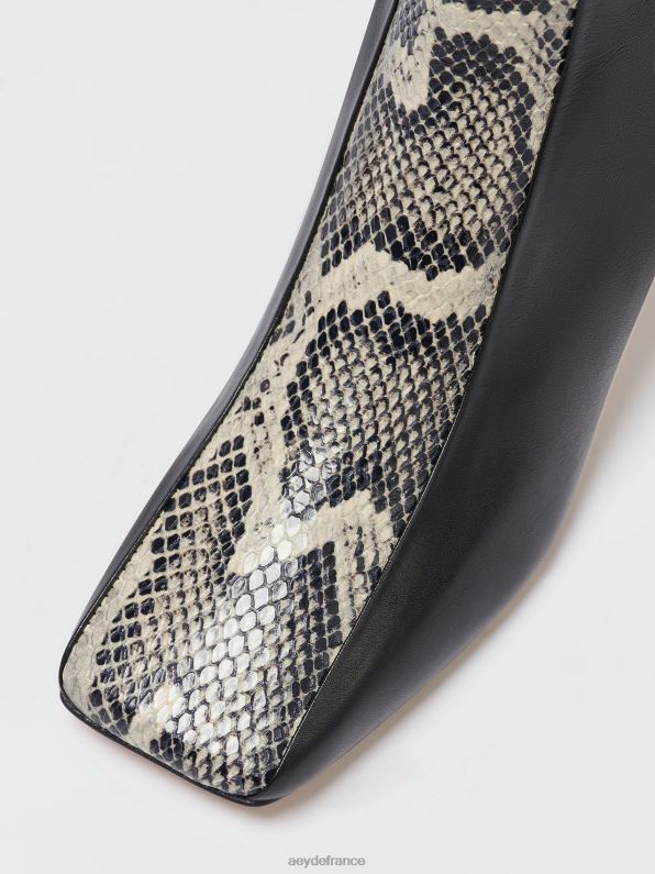 Aeyde Morgane noir/veau crème/serpent R4DZ2113 chaussure