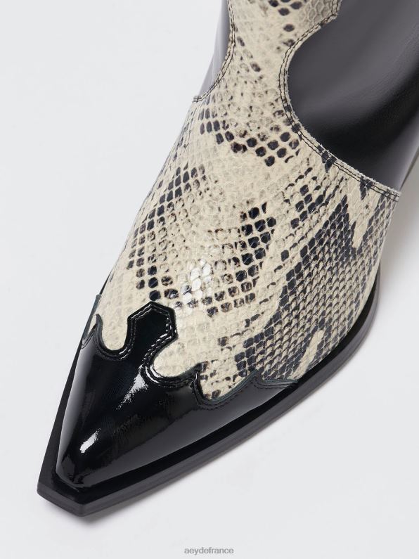 Aeyde ariel noir/veau crème/serpent R4DZ2263 chaussure