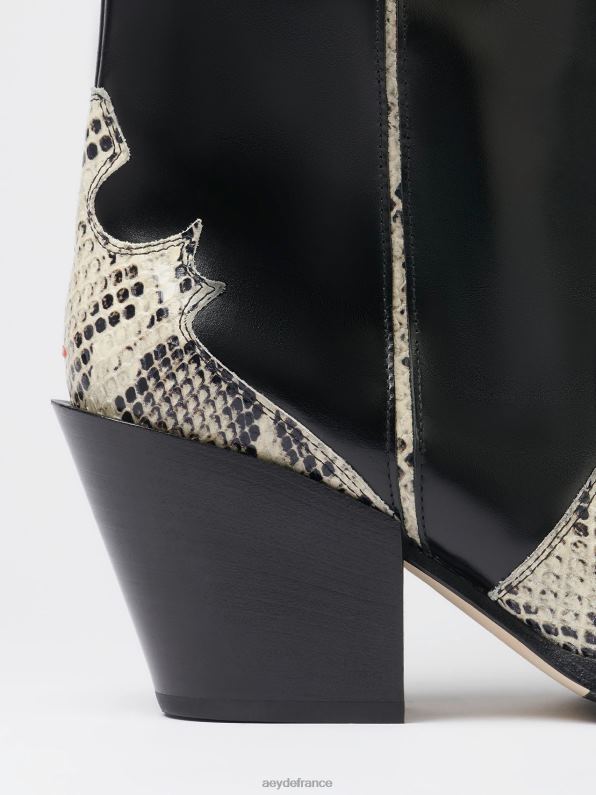 Aeyde ariel noir/veau crème/serpent R4DZ2263 chaussure
