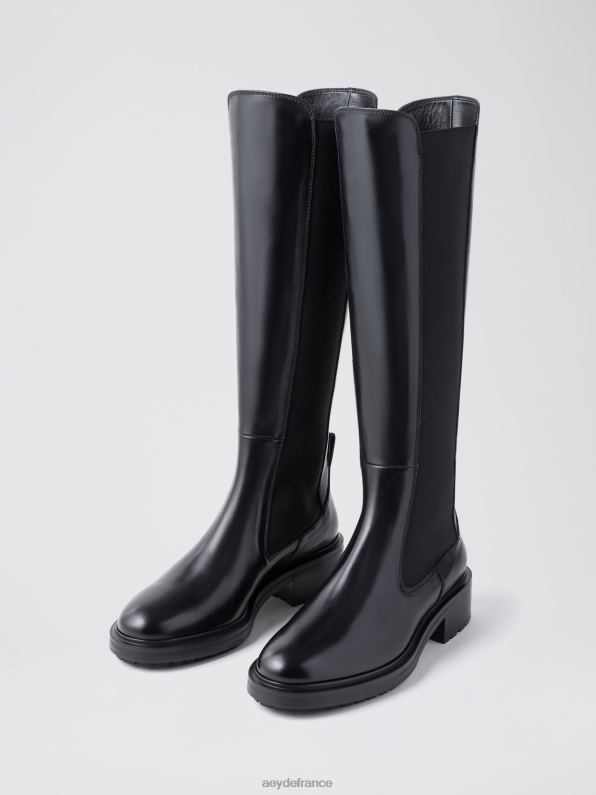Aeyde blanche veau noir R4DZ213 chaussure