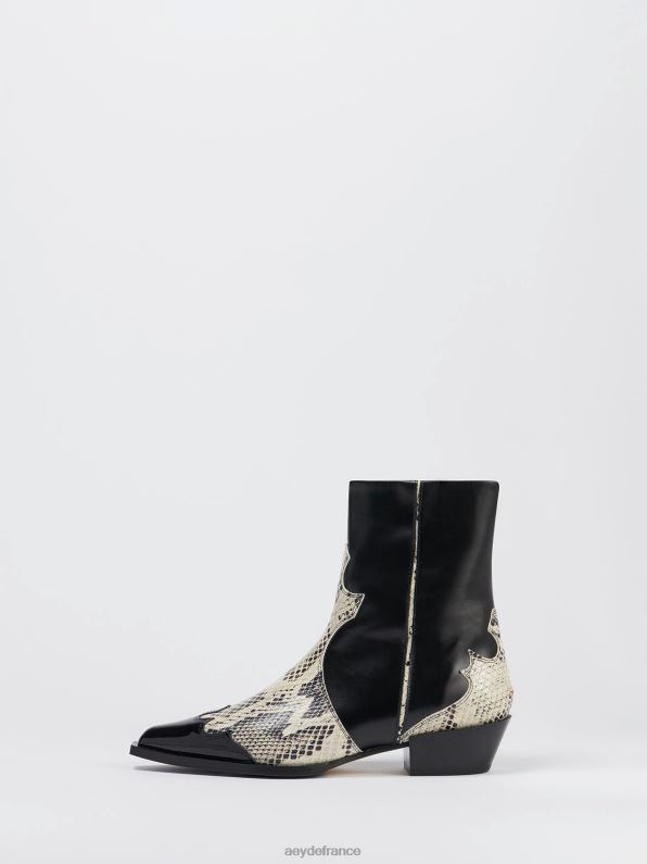 Aeyde hester noir/veau crème/serpent R4DZ2256 chaussure