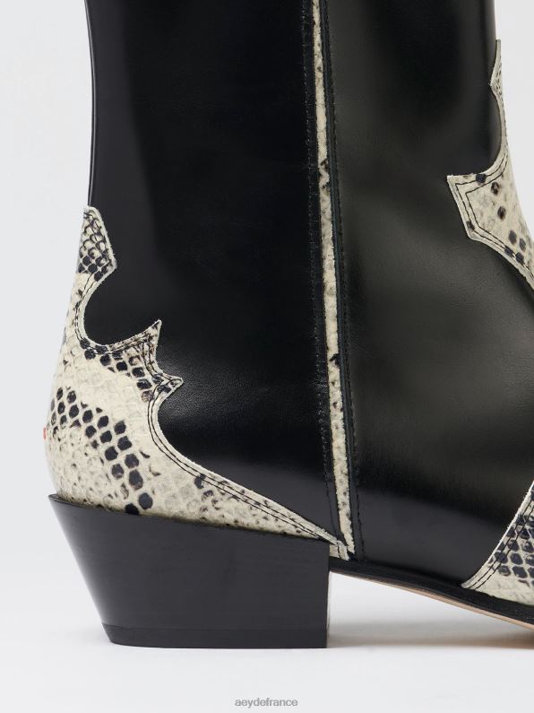 Aeyde hester noir/veau crème/serpent R4DZ2256 chaussure
