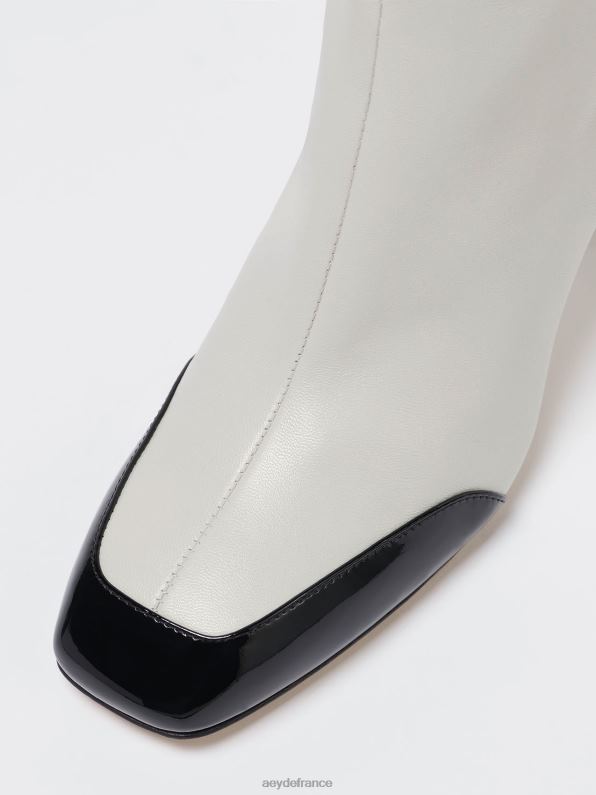 Aeyde lis craie/veau noir/vernis R4DZ2271 chaussure