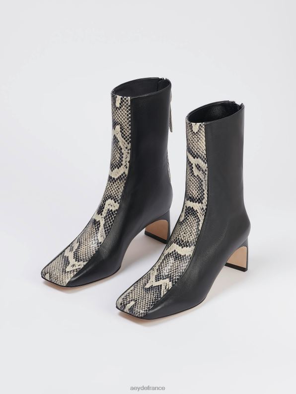 Aeyde manou noir/veau crème/serpent R4DZ2111 chaussure